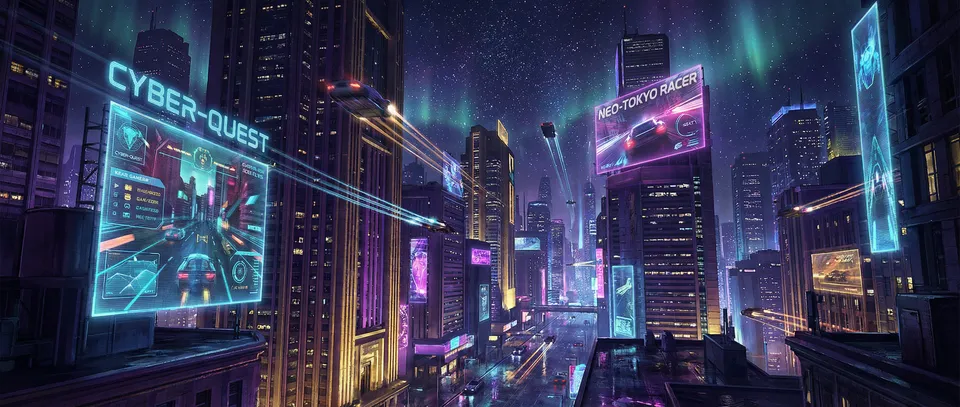 九游棋牌 赛博朋克星座不夜城全景 - 星座棋牌平台